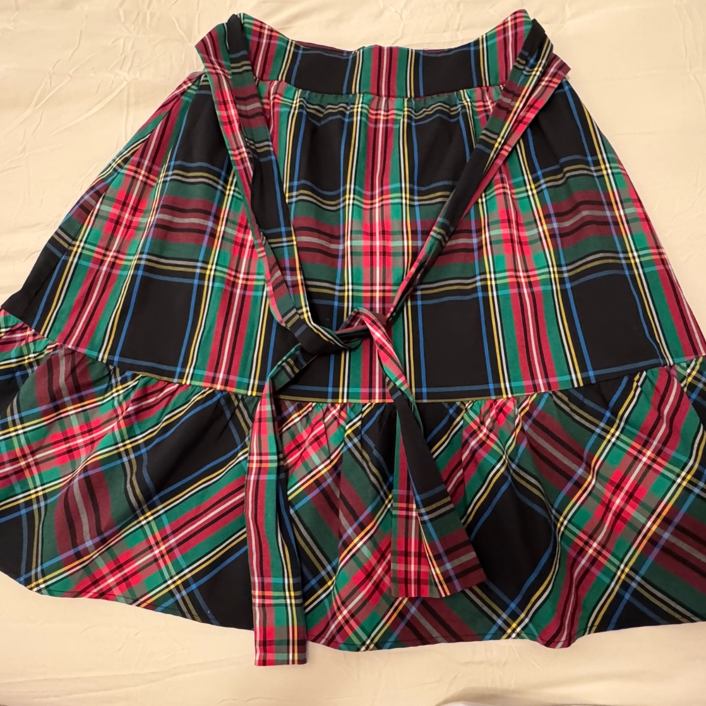 J. Crew Vibrant Plaid A-Line Skirt